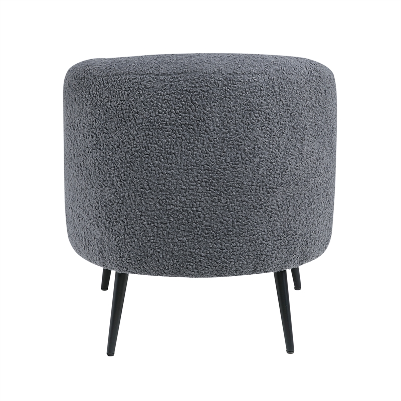 Pemberly Row Contemporary Boucle Accent Chair in Dark Gray Finish
