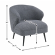 Pemberly Row Contemporary Boucle Accent Chair in Dark Gray Finish