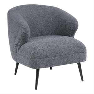Pemberly Row Contemporary Boucle Accent Chair in Dark Gray Finish