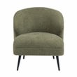 Pemberly Row Contemporary Boucle Accent Chair in Green Finish