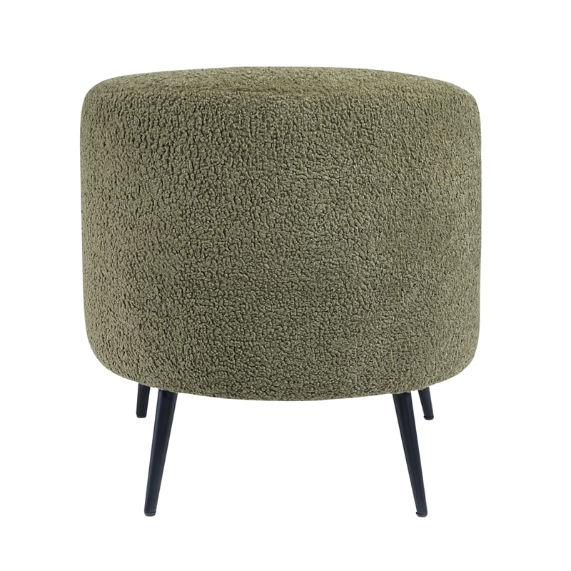 Pemberly Row Contemporary Boucle Accent Chair in Green Finish