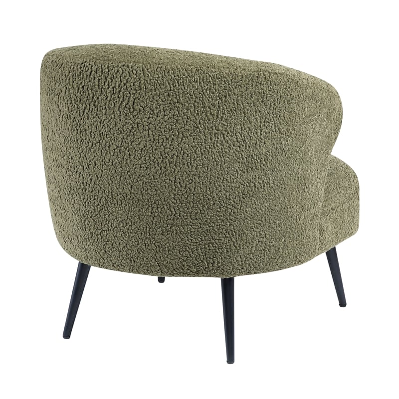 Pemberly Row Contemporary Boucle Accent Chair in Green Finish