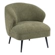 Pemberly Row Contemporary Boucle Accent Chair in Green Finish