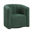 Pemberly Row Contemporary Boucle Swivel Chair with Ottoman in Green