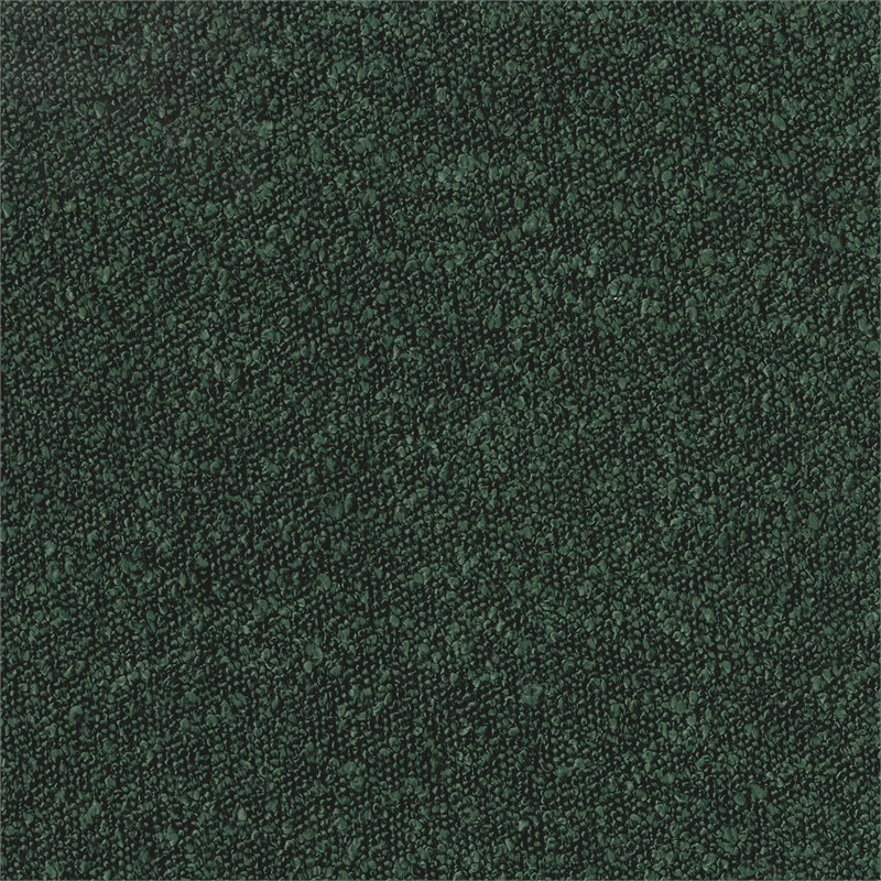 Pemberly Row Contemporary Boucle Swivel Chair with Ottoman in Green