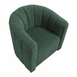 Pemberly Row Contemporary Boucle Swivel Chair with Ottoman in Green