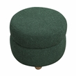 Pemberly Row Contemporary Boucle Swivel Chair with Ottoman in Green