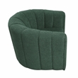 Pemberly Row Contemporary Boucle Swivel Chair with Ottoman in Green