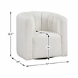 Pemberly Row Boucle Fabric Swivel Chair with Ottoman in White
