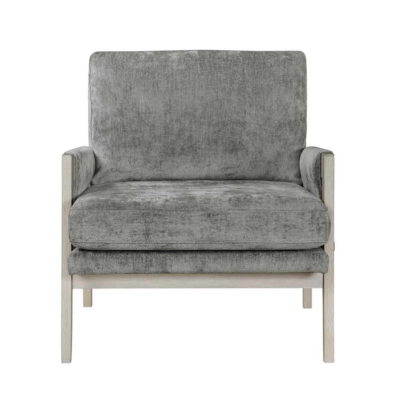 Pemberly Row Contemporary Chenille Accent Chair in Brownish Gray