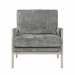 Pemberly Row Contemporary Chenille Accent Chair in Brownish Gray