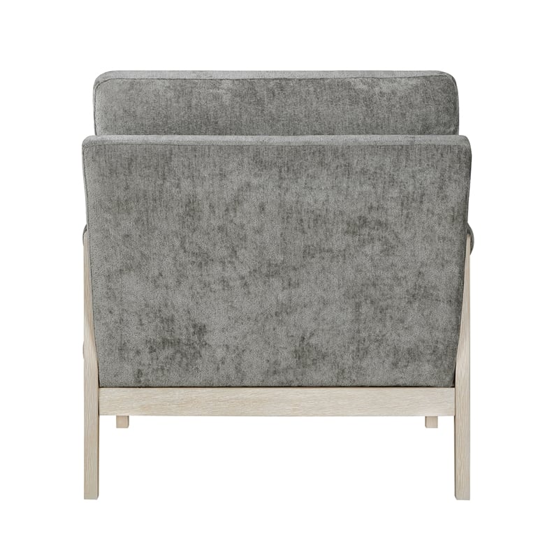 Pemberly Row Contemporary Chenille Accent Chair in Brownish Gray