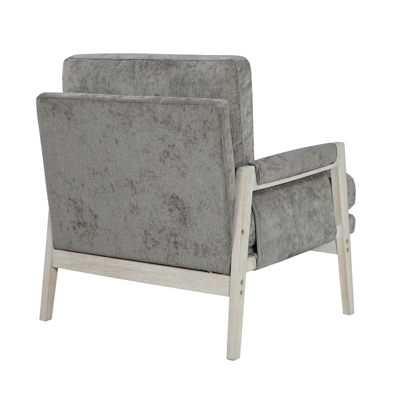 Pemberly Row Contemporary Chenille Accent Chair in Brownish Gray
