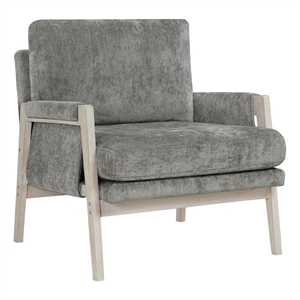 Pemberly Row Contemporary Chenille Accent Chair in Brownish Gray