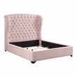 Pemberly Row Contemporary Chenille Full Upholstery Bed in Pink