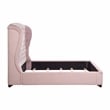 Pemberly Row Contemporary Chenille Eastern King Upholstery Bed in Pink