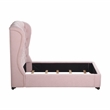 Pemberly Row Contemporary Chenille Twin Upholstery Bed in Pink