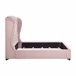 Pemberly Row Chenille California King Upholstery Bed in Pink