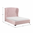 Pemberly Row Chenille California King Upholstery Bed in Pink
