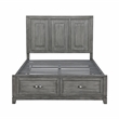 Pemberly Row Acacia Queen Platform Bed with Footboard Storage in Gray
