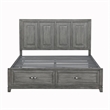 Pemberly Row Acacia California King Platform Bed with Footboard Storage in Gray