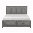 Pemberly Row Acacia Eastern King Platform Bed w Footboard Storage in Gray