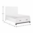 Pemberly Row Solid Wood Full Pltfm Bed in White & Metallic Gray Finish
