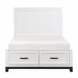 Pemberly Row Solid Wood Full Pltfm Bed in White & Metallic Gray Finish