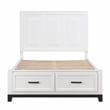 Pemberly Row Solid Wood Full Pltfm Bed in White & Metallic Gray Finish