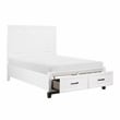 Pemberly Row Solid Wood Full Pltfm Bed in White & Metallic Gray Finish