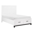 Pemberly Row Solid Wood Full Pltfm Bed in White & Metallic Gray Finish