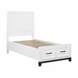 Pemberly Row Solid Wood Twin Pltfm Bed in White & Metallic Gray Finish