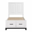 Pemberly Row Solid Wood Twin Pltfm Bed in White & Metallic Gray Finish