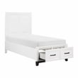 Pemberly Row Solid Wood Twin Pltfm Bed in White & Metallic Gray Finish