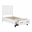 Pemberly Row Solid Wood Twin Pltfm Bed in White & Metallic Gray Finish