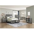 Pemberly Row Transitional Solid Wood Nightstand in Gray Finish