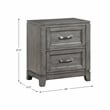 Pemberly Row Transitional Solid Wood Nightstand in Gray Finish