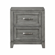 Pemberly Row Transitional Solid Wood Nightstand in Gray Finish