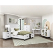 Pemberly Row Solid Wood Nightstand in White and Metallic Gray Finish