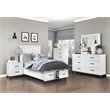 Pemberly Row Solid Wood Nightstand in White and Metallic Gray Finish