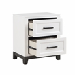 Pemberly Row Solid Wood Nightstand in White and Metallic Gray Finish