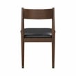 Pemberly Row Mid-Century Leather Dining Side Chair in Black (Set of 2)