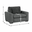 Pemberly Row Contemporary Textured Chair in Dark Gray Finish