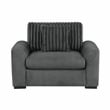 Pemberly Row Contemporary Textured Chair in Dark Gray Finish