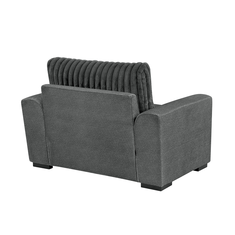 Pemberly Row Contemporary Textured Chair in Dark Gray Finish