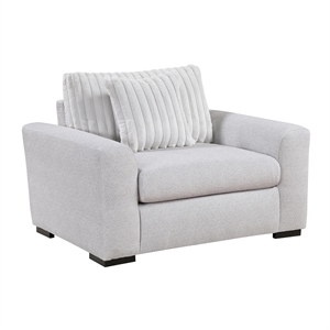 Pemberly Row Contemporary Textured Fabric Chair in Gray Finish
