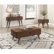 Pemberly Row Mid-Century Asian Hardwood End Table in Walnut Finish