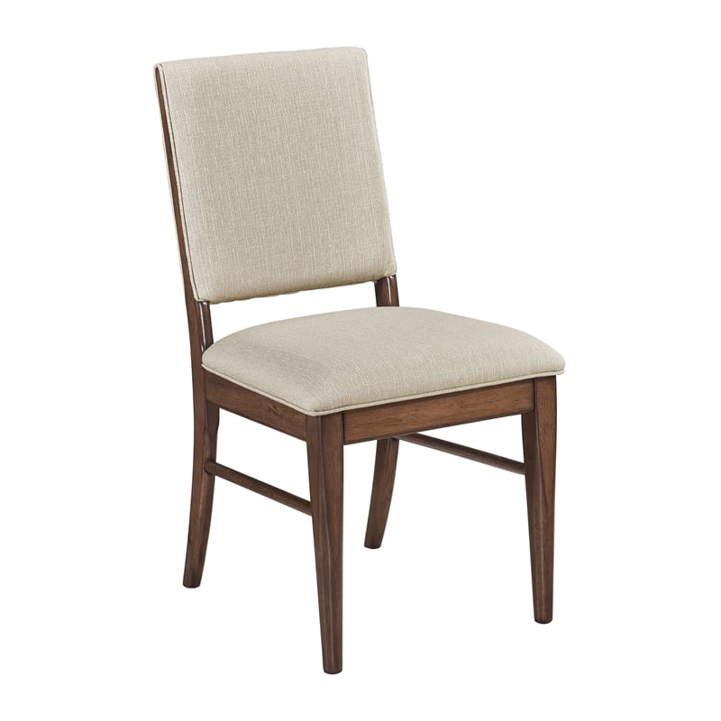 Pemberly Row Mid-Century Textured Dining Side Chair in Cream (Set of 2)