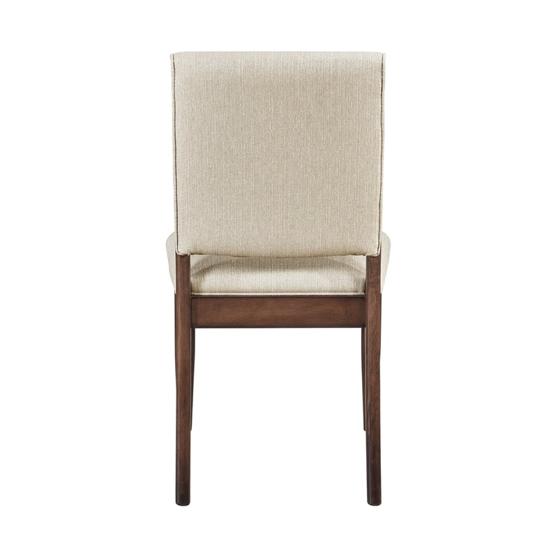 Pemberly Row Mid-Century Textured Dining Side Chair in Cream (Set of 2)