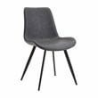 Pemberly Row Faux Leather Dining Side Chair in Gray (Set of 2)